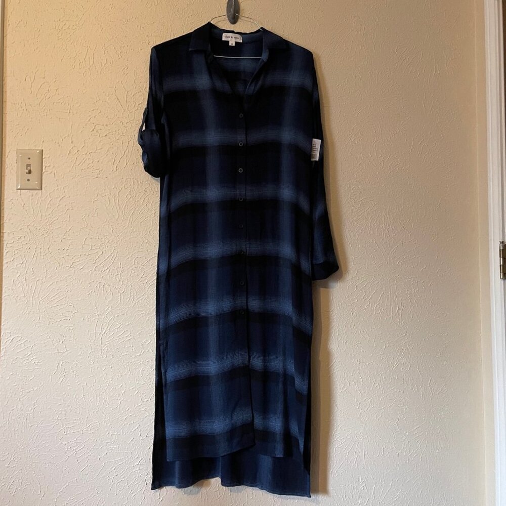 NWT Cloth & Stone Midi plaid dress, Size XS